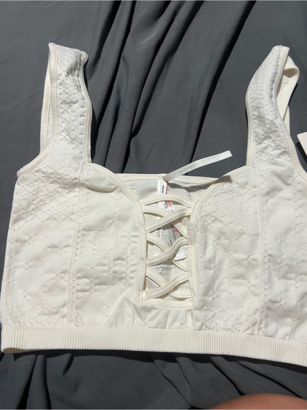 NWT Anthropologie ivory crop top xxs/xs